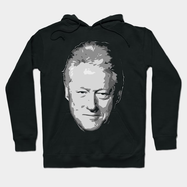 Bill Clinton Black and White Hoodie by Nerd_art